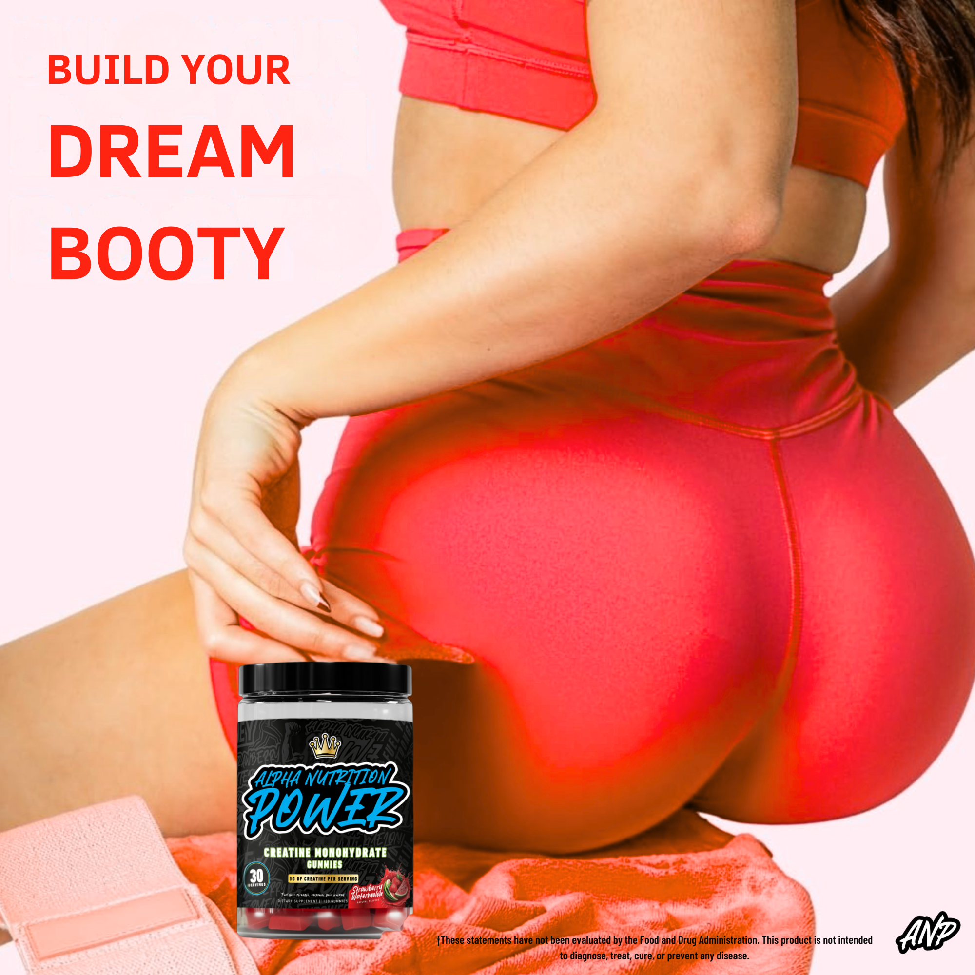 Creatine Monohydrate Gummies 5g - Strawberry-Watermelon Flavored Creatine for Men and Women - Alpha Nutrition Power Supplement for Lean Muscle Growth, Energy, Pre and Post Workout, Focus & Cognition, Recovery, (120 Gummies)